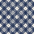 Seamless vintage worn out blue flower tracery pattern background. Royalty Free Stock Photo