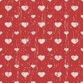 Seamless vintage worn out heart shape pattern background.