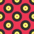 Seamless Vinyl Record Pattern Vector Royalty Free Stock Photo