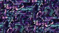 Seamless violet and blue marbling lines pattern design