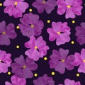 Seamless violet flowers pattern. Floral watercolor background Royalty Free Stock Photo