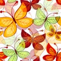 Seamless vivid autumn pattern Royalty Free Stock Photo