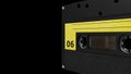 Seamless VJ loop - black yellow retro cassette