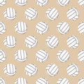 Seamless volleyball ball cartoon pattern