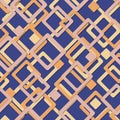 seamless volumetric pattern with bright color square tiles on a dark blue background Royalty Free Stock Photo