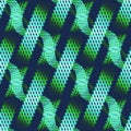 Seamless waffle-weave pattern green on dark blue in stripes diagonally