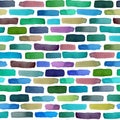 Seamless wall pattern with watercolor bricks, bright background