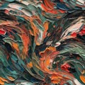 Seamless Wallpaper Background. Abstract Expressionist Painting With Thick, Impasto Brushstrokes. Generative AI