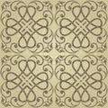 Gold damask. Seamless wallpaper background floral vintage gold.