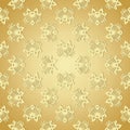 Seamless wallpaper background floral vintage gold vector Royalty Free Stock Photo