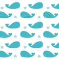 Seamless wallpaper blue whales.