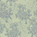 Seamless wallpaper with a branch of lilac blossoms. Vector illus Royalty Free Stock Photo