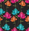 Seamless wallpaper of creative flowers