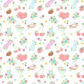 Seamless wallpaper flowers vintage pattern Royalty Free Stock Photo