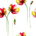 Seamless wallpaper with Gerber flowers