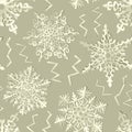 Seamless wallpaper of home-made paper snowflakes.