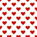Seamless wallpaper pattern of red hearts in low poly style
