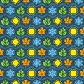 Seamless wallpaper pattern with seasons icons