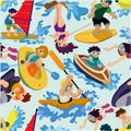 Seamless water sport pattern