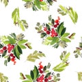 Seamless watercolor Christmas pattern Royalty Free Stock Photo