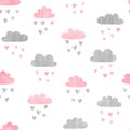 Seamless watercolor clouds pattern.