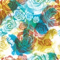 Seamless watercolor floral pattern