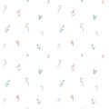 Seamless watercolor floral pattern pink blush flowers elements, green leaves branches on white backgroundfor wrappers, wallpapers