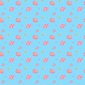 Seamless watercolor floral pattern with pink peonies Royalty Free Stock Photo