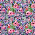 Seamless watercolor floral pattern