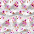 Seamless watercolor flower pattern floral allover design with background