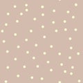 Seamless watercolor hand drawn pattern on white isolated background pastel neutral beige pink polka dot. Organic soft Royalty Free Stock Photo