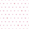 Seamless watercolor heart pattern. Vector Royalty Free Stock Photo