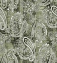 seamless watercolor paisley pattern on textures background Royalty Free Stock Photo