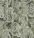 seamless watercolor paisley pattern on textures background