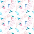 Seamless watercolor pattern, autumn, vivid design Royalty Free Stock Photo