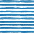 Seamless watercolor pattern background with blue-white stripes. Royalty Free Stock Photo