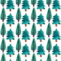 Seamless watercolor pattern. coniferous trees Royalty Free Stock Photo