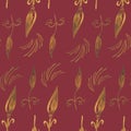 Seamless watercolor pattern with decor spearhead plant