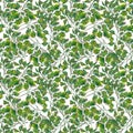 Seamless watercolor pattern with green branches of parsley