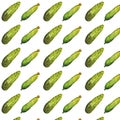 seamless watercolor pattern of green prickly cucumbers