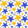 Seamless watercolor pattern with marine starfish. Can be used for fabric, wallpaper, background Royalty Free Stock Photo