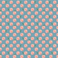 Seamless watercolor pattern with stylized roses on a blue background Royalty Free Stock Photo