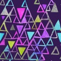 Seamless watercolor pattern with triangles. Triangles pattern of geometric shapes