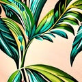 Seamless watercolor pattern of tropical leaves Royalty Free Stock Photo