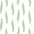 Seamless watercolor pattern of tropical leaves, aloha jungle decoration. Hand painted palm leaf. Texture with tropic Royalty Free Stock Photo