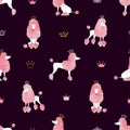 Seamless watercolor poodle pattern