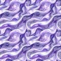 Seamless watercolor pattern with undulating, ripple-like grooves in shades of purple and lavender. Royalty Free Stock Photo