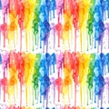 Vivid watercolor pattern featuring vertical drips in a rainbow spectrum, seamlessly tiled. Royalty Free Stock Photo