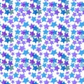 Seamless watercolor star pattern, in pink and blue tones