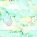 Seamless Watercolor Texture. Alcohol Ink Art. Royalty Free Stock Photo